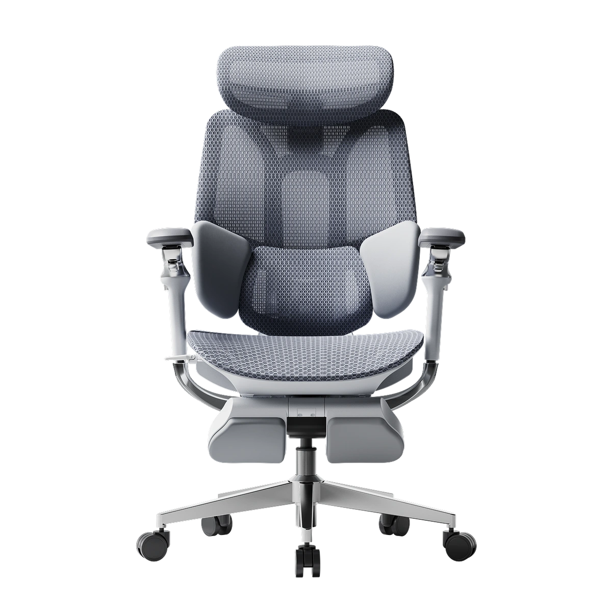 Grey Hbada E3 Pro ergonomic chair with footrest